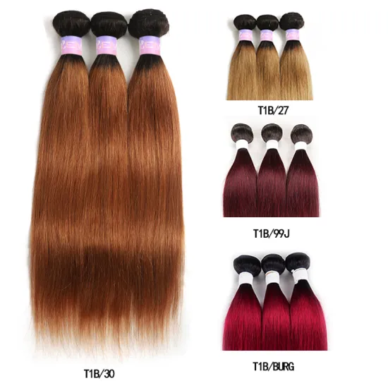 X-TRESS Ombre Colored Straight 100% Brazilian Human Hair Extension For Women Long 100G 100% Unprocessed Brazilian Hair Bbundles