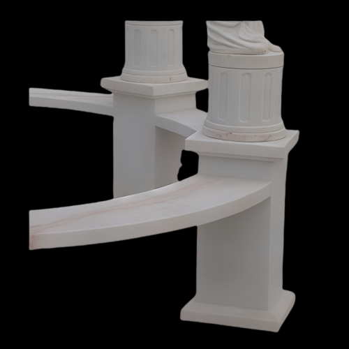 Elegant Marble Gazebo with Mythological Design