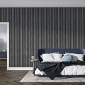 Acoustic slat wall panel charcoal