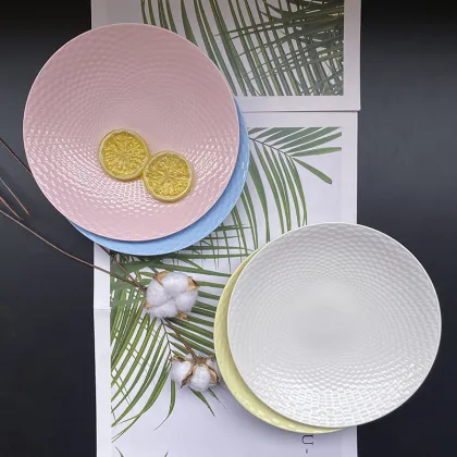 hot selling christmas buffet plates bone china fruit plate round porcelain plate restaurant ceramic plate dinner