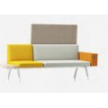 Modern Luxury Soundproof Fabric Sofa Bed Set with Metal Base for Home Office or Public Areas