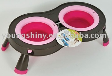Pets Elevated Tandem Feeder Bowls with Legs