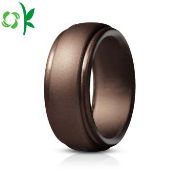 Cool Golden/Silver Powder Silicone Ring Custom Sports Ring