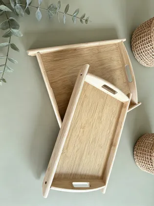 Rectangular bamboo fruit coffee tea tray