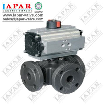 LPA13 Flanged 3 way Ball Valve Pneumatic Actuator