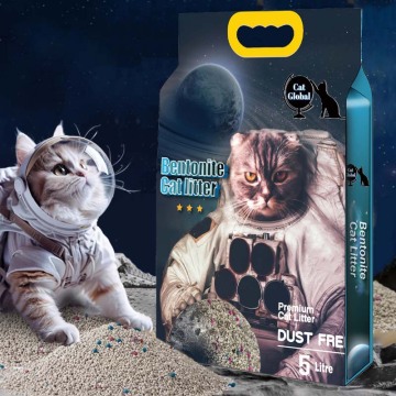MOFESIPI Bentonite Cat Litter 5L - Low Dust, Clumping, Non-Stick