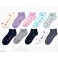 Candy-colored socks with geometric patterns