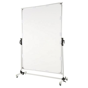 Sun Scrim Collapsible Frame Diffusion Black Silver Reflector Kit with Pulley - 150cm x 200cm Butterfly Diffuser