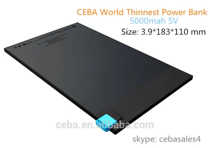 CEBA Shenzhen power bank manufacturer world thinnest portable power bank