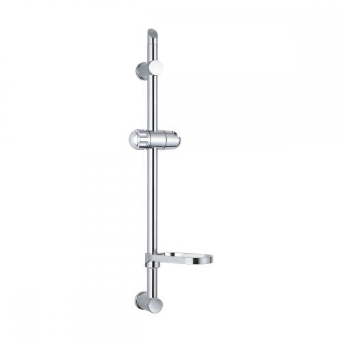 Curved Chromed Aluminum Wall Mounted Bathroom Sliding Bar