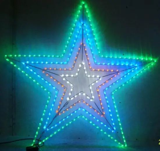 3m Super Bright White Led Rope Star Light/ Star Motif Yard Decoration
