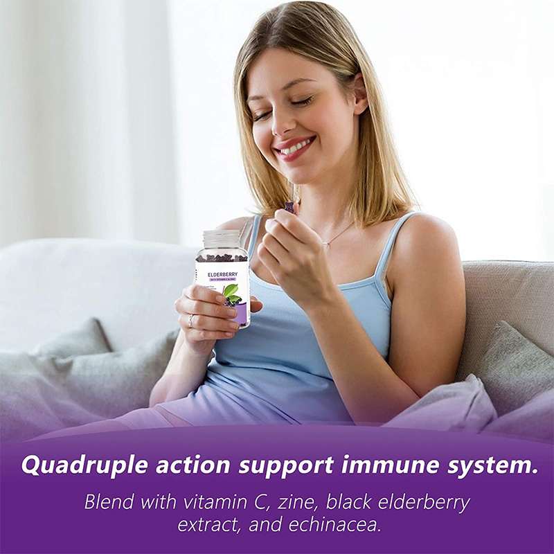 Private Label Immune Support Antioxidants Elderberry Gummies Organic Elderberry Supplement Daily