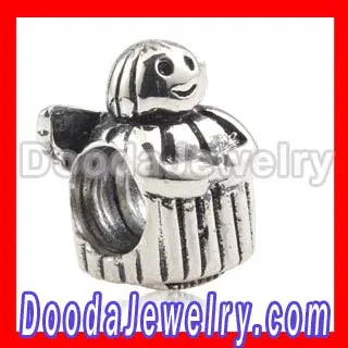 Silver Cheap European Cherub Charm Beads 