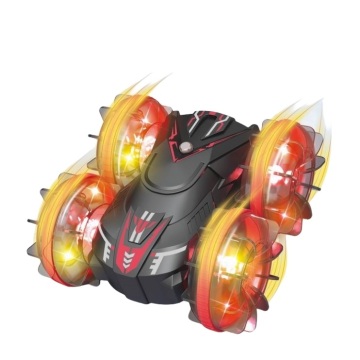 2.4G Dual-Sided Tumbling 180° Rotation Aqua-Soaking 4-Wheel Translucent Light-Up Stunt RC Race Car Toy