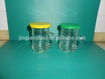fancy glass honey jar with handle