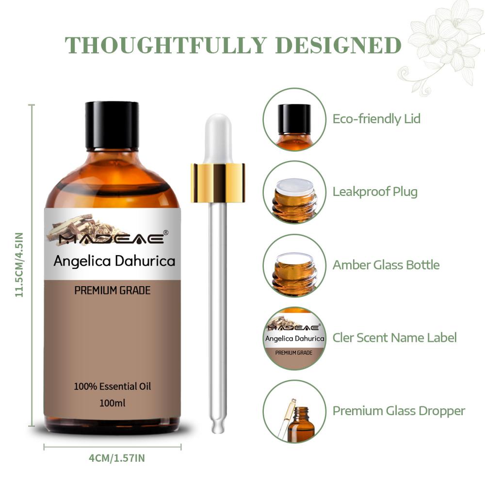 Aceite de extracto de raíz de Angelica dahurica pura para masajes para masajes