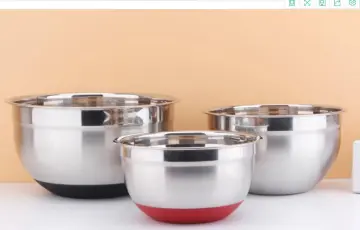 Stainless Steel Bowl With Silicone Bottom For Beating