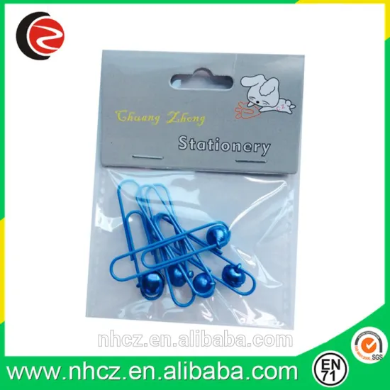 Blue Shiny Jingle Bell 50MM Paper Clip in Opp Bag for Chiristmas