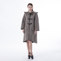 Brown hooded cashmere coat