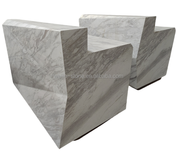 Custom Luxury White Marble Reception Desk