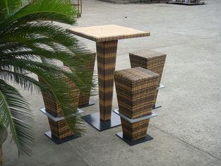 Brown PE Rattan Bar Set , Home Balcony / Garden Table And C