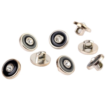 UV Plated ABS Button with Rhinestone Pearl Decor - Model BA60086