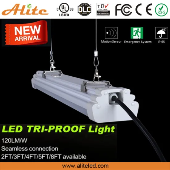 2016 hot sale 5 feet 60W linear tri prioof light with CE ROHS EMC TUV UL CUL DLC approved