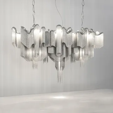 White metal custom creative chandelier hotel banquet hall custom chandelier villa living room chandelier