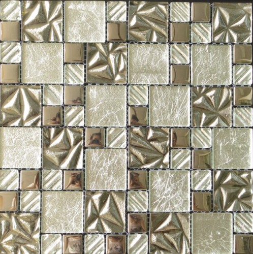 Porcelain Tile Imitation Royal Yellow Glass Mosaic (13A49)