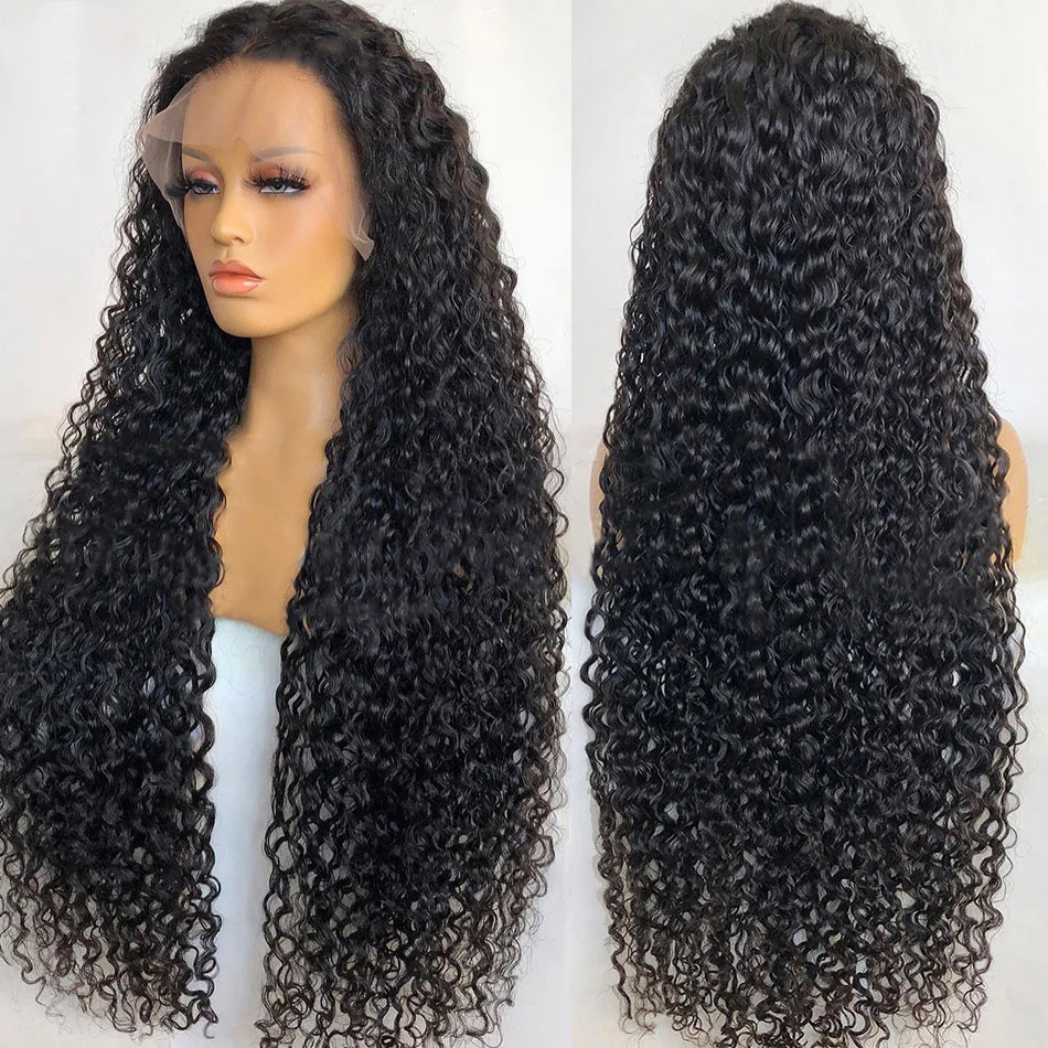 Jerry Curly 13x4 13x6 Transparent Lace Front Ha Hair Hairs Wigs Brazilian 30 40 44 pulgada 250% Deperd Wave Lace Frontal Wig Paagi