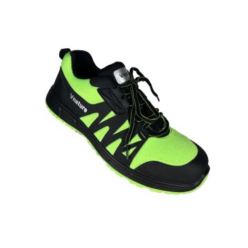 Fluorescent Green Flyknit Low Cut Safety Shoes