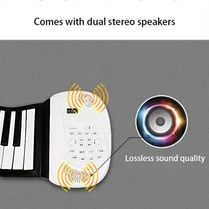 Portable Professional Hand Roll Up Piano With Dual Speakers Folding Electronic Organ Keyboard Piano Instruments