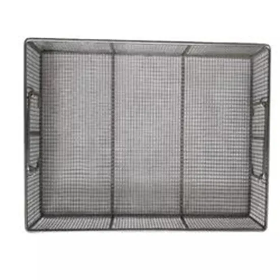 304 316 Stainless Steel Mesh Storage Basket with Lid for Medical Equipment Cleaning