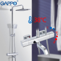 GAPPO Sanitary Ware Suite bathroom thermostatic shower faucet bath shower mixer set waterfall bathtub faucet rain shower head