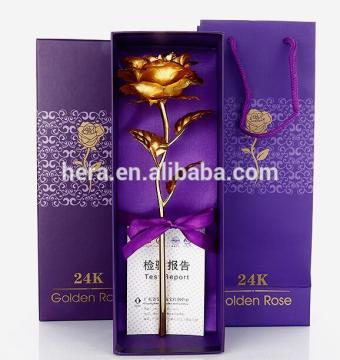 24k Golden Rose Artificial Flower for Valentine's Day Wedding Gift F-01