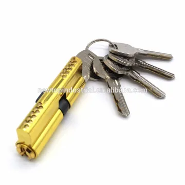 70mm double line pins lock cylinder all zinc alloy material gold color