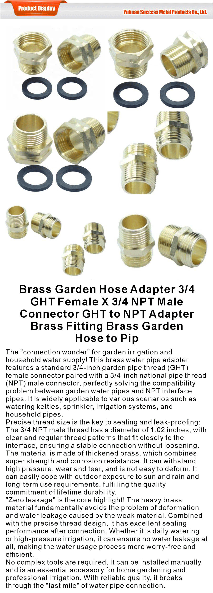 Brass Fittings for Garden Hose