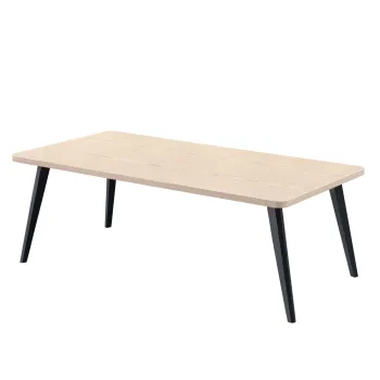 1.2m Oak Wood Coffee Table with Black Metal Legs - Negotiable Office Furniture for Sale