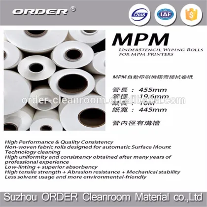 MPM SGS Certification 60gsm Plain SMT Stencil Wiping Roll