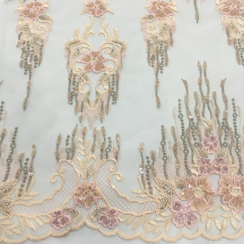 2019 Latest Garment Pearl Embroidery Fabric