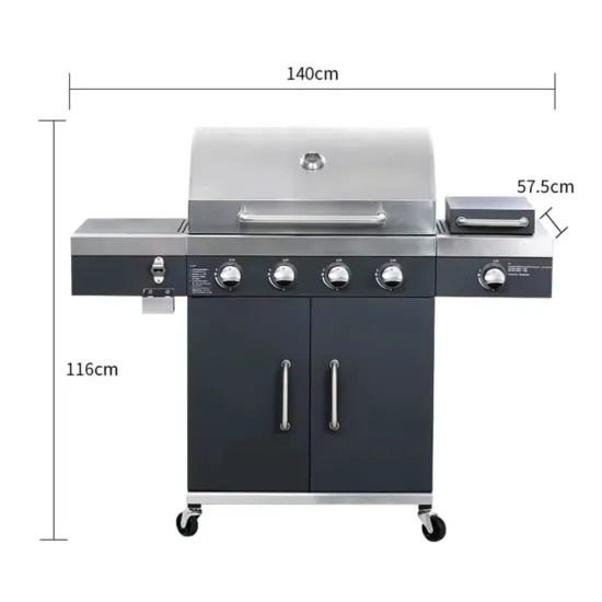Stainless Steel More Popular Black 6+1 Burner Gas Grill Gas Mixed Grill Indoor Family Event