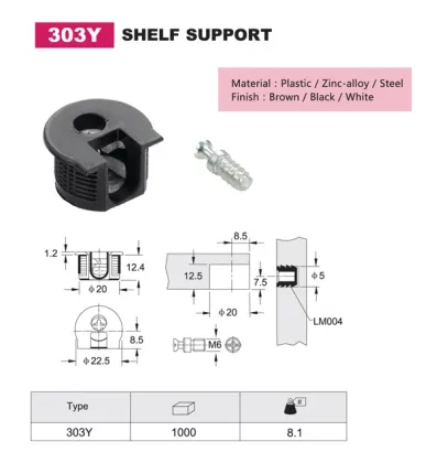 303Y Kitchen Shelf Supports & Furniture Hardware
