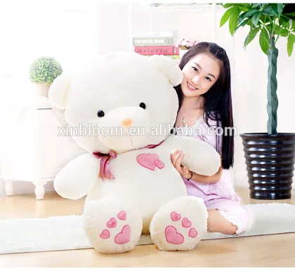 new style lovely cartoon loving heart lovers teddy bear plush toy doll with lace bowknot