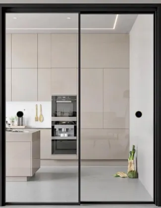 Contemporary Sliding Door for Fixed Windows