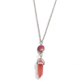 fish's scales hexagonal prism Cherry Quartz Necklace