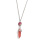 fish's scales hexagonal prism Cherry Quartz Necklace