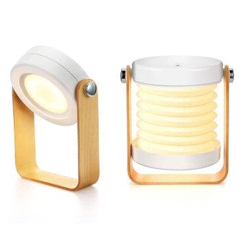Batteriebetriebener einziehbarer Baby -Safer Holzgriff faltbare Schreibtischlampe