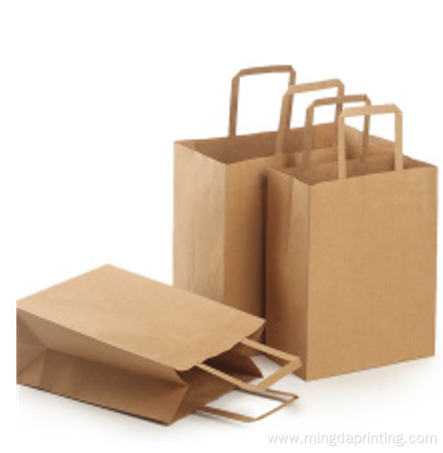 heavy loading flat handle kraft paper bag