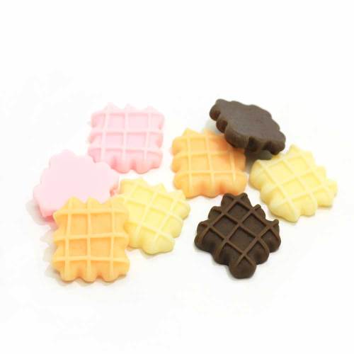 Mixed color Cookie Biscuits Shaped Flat Back Beads For Handmade Craft Decoration Kitchen Fridge Ornaments