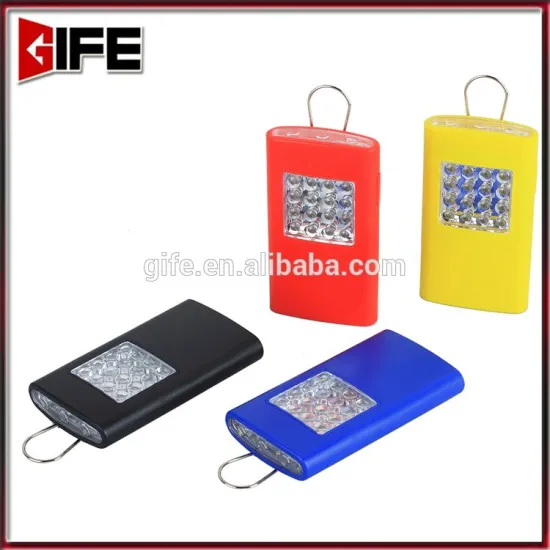 Mini Work Flash Light Portable Magnetic 16+3 LED Flashlight with Hanging Hook